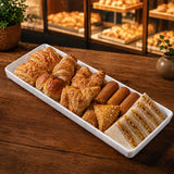 13" x 4.5" Rectangle Platter (White)