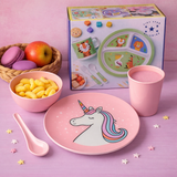 4 Pcs. Kids Tableware Set (Unicorn Pink)