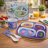4 Pcs. Kids Divided Tray Set (Peppa Pig III)