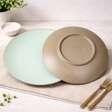Two Tone Dinner Plate (Green & Beige)