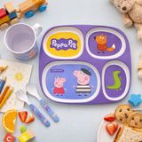 4 Pcs. Kids Divided Tray Set (Peppa Pig III)