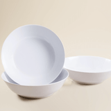 Set of 3 Round Curry Bowls (White)