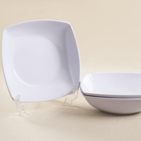Set of 3 Square Curry Bowls (White)