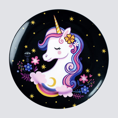 Kids Big Plate (Unicorn Black)